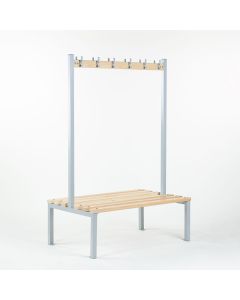 Double Sided Cloakroom Bench with Coat Hooks