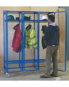 Wire Mesh Storage Compartments - Mobile Unit with padlockable doors - WML04Z/RD