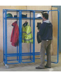 Wire Mesh Storage Compartments - Mobile Unit with Padlockable Doors